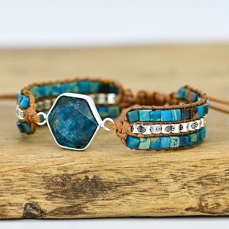 Ximia Bracelet With Natural Stone Cube Chain