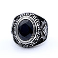 Powerful Gemstone Eye Of Horus Titanium Steel Ring
