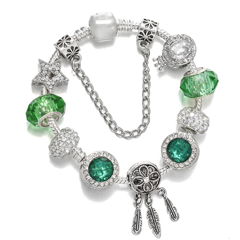 Classic Star And Moon Pendant Bracelet