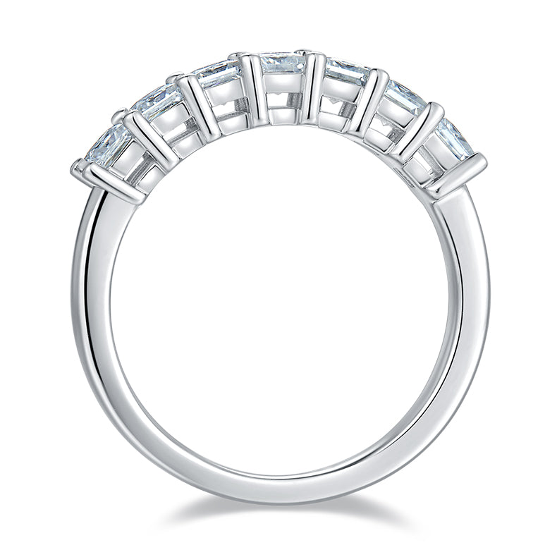 A Luxurious And Fashionable Light Luxury Jewelry Silver Ring Set With Top-quality Moissanite, S925 Silver Plated With Platinum