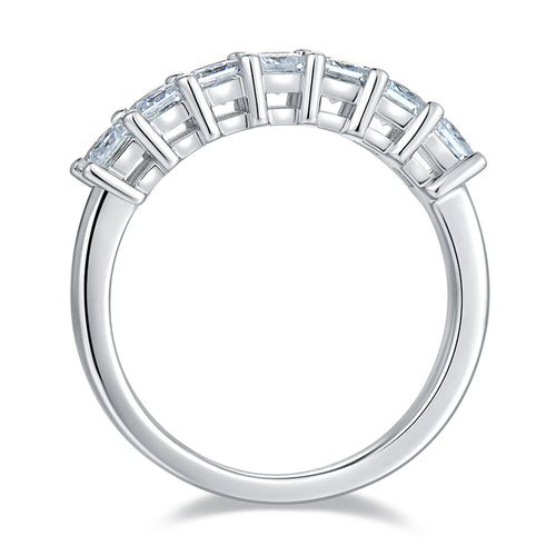 A Luxurious And Fashionable Light Luxury Jewelry Silver Ring Set With Top-quality Moissanite, S925 Silver Plated With Platinum