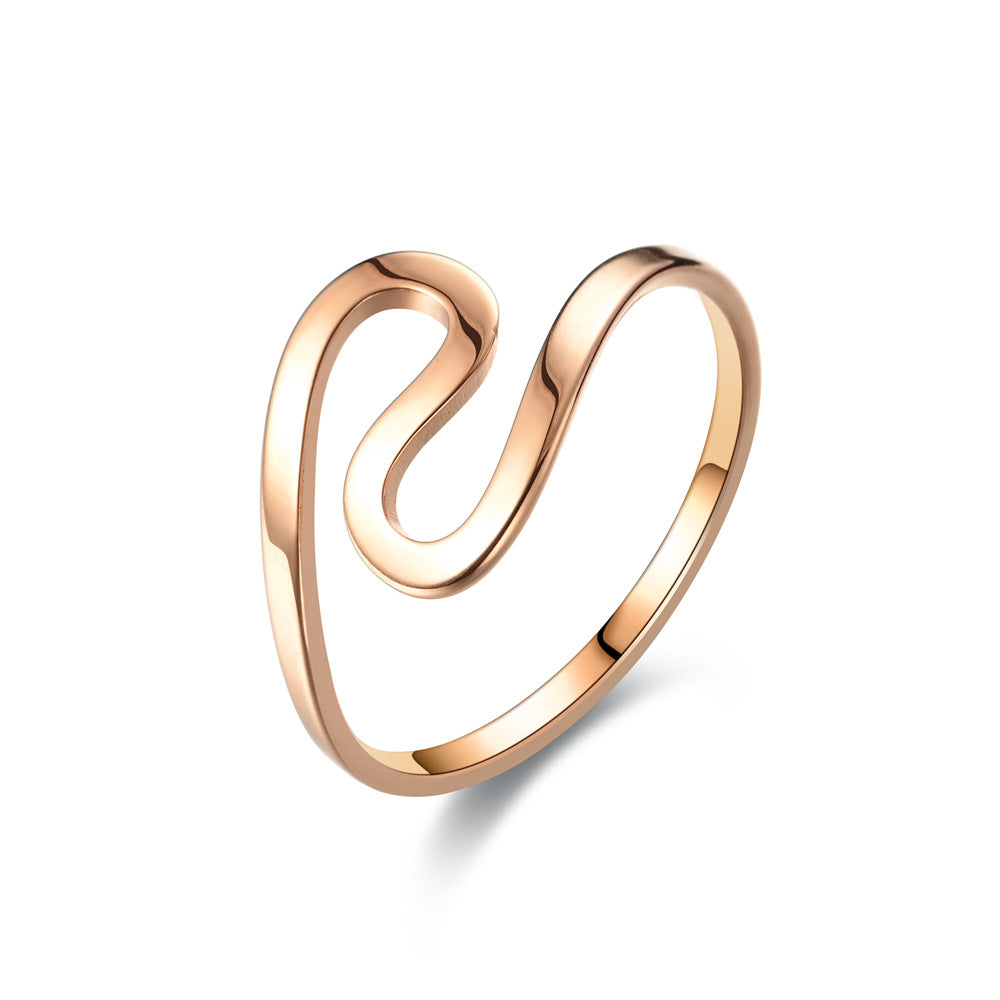S Shaped, Soft And Elegant Stainless Steel Ring