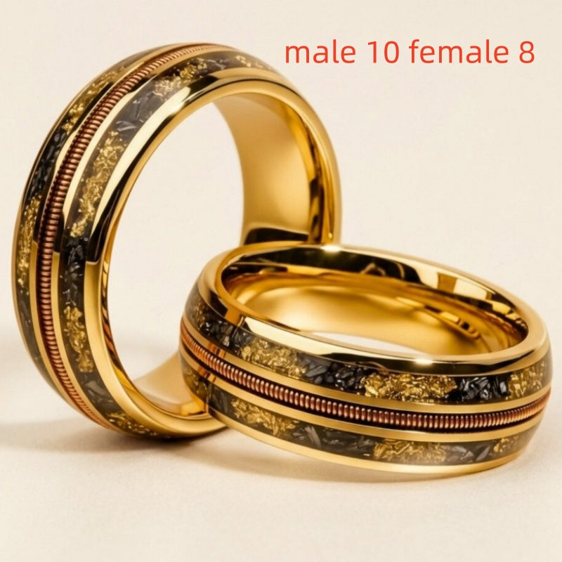Stainless Steel Wire Ring In Rose Gold For Couples