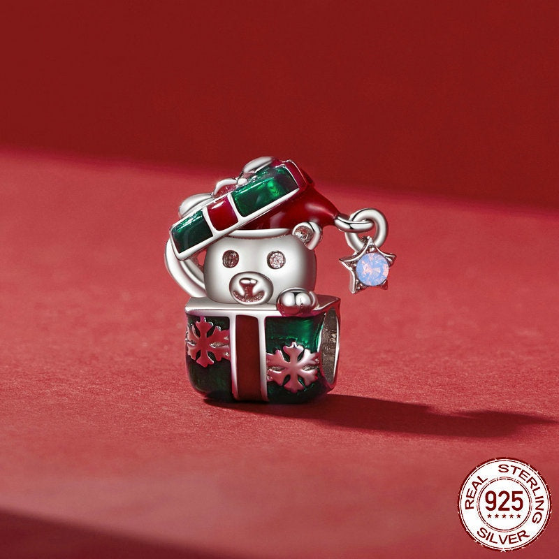 Little Bear Christmas Gift Box Diy Bracelet String Beads