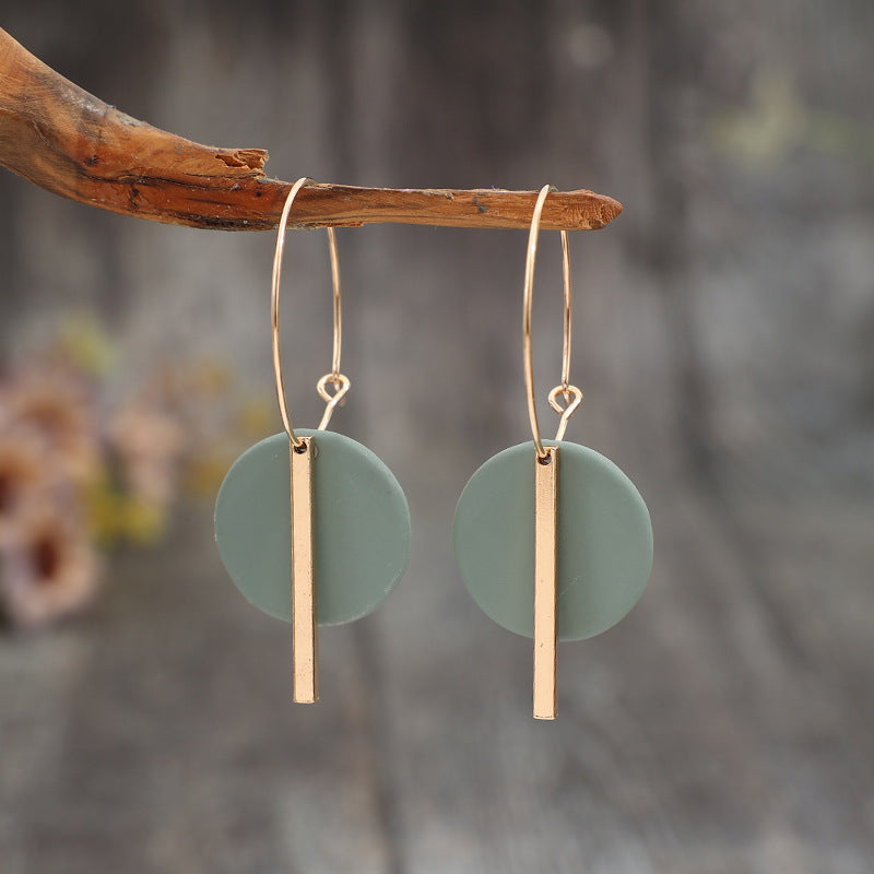 Retro-style Elegant Round Patchwork Long Alloy Fashion Earrings