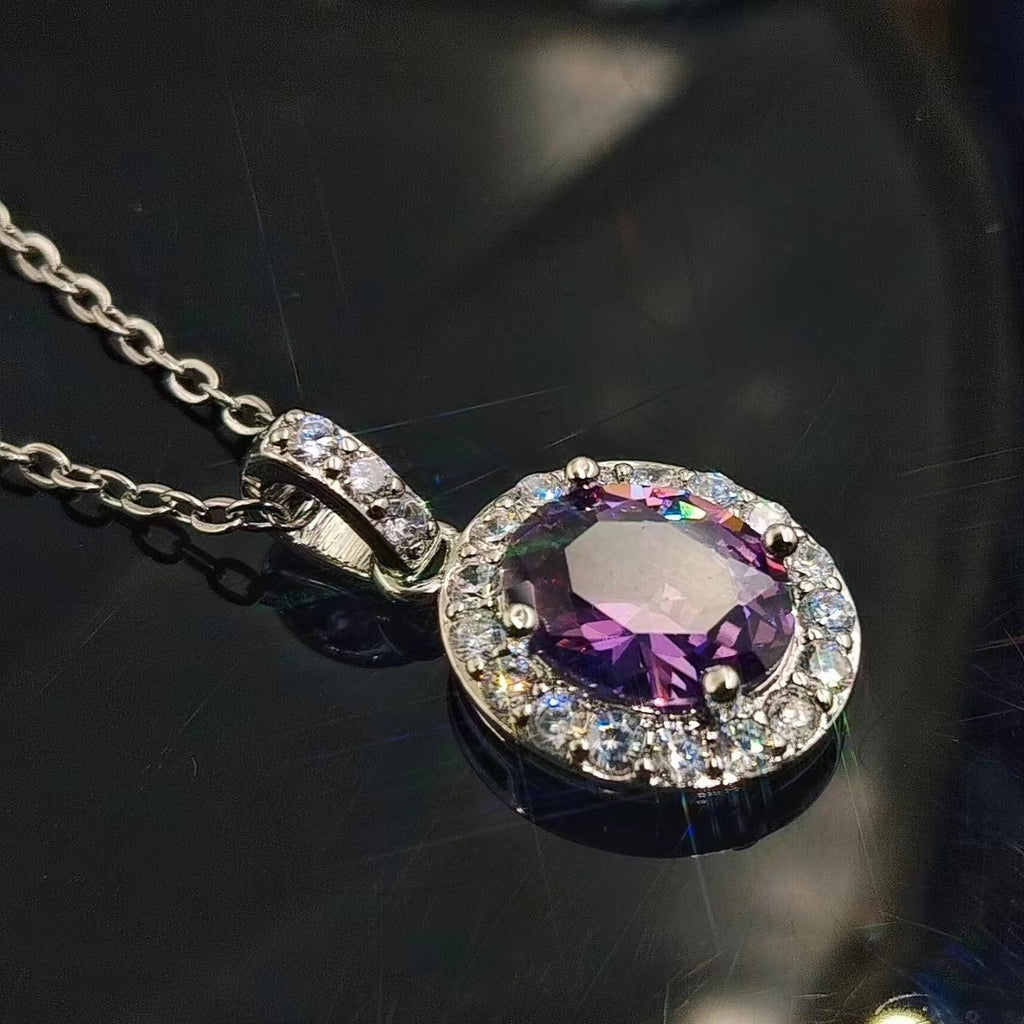 Mozanite-inspired Dove-egg Necklace With An Oval Shape