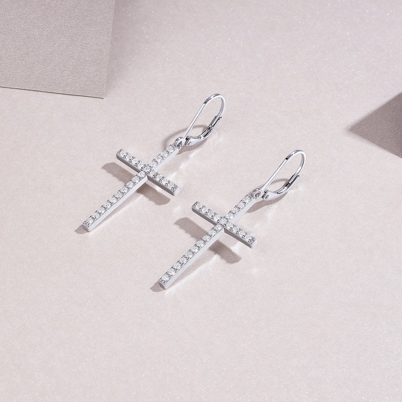 Top-quality Moissanite Luxury And Fashionable Light Luxury Jewelry Silver Stud Earrings S925 Silver Plated Platinum