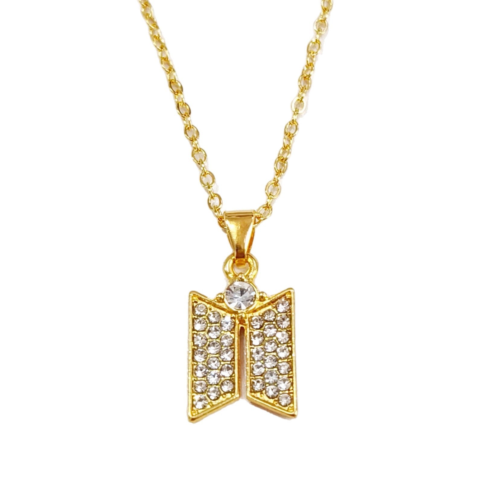 Butterfly-shaped Zircon-inlaid Trendy And Personalized Necklace Pendant Accessory
