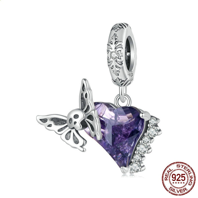 Dark Skull Butterfly Diy Pendant Parts S925 Silver Beaded