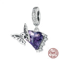 Dark Skull Butterfly Diy Pendant Parts S925 Silver Beaded
