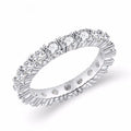 Fashionable Single-row Fully Diamond-studded Ring