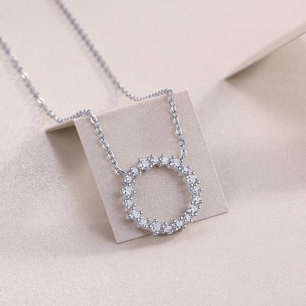 Bibo Necklace - A Fashionable And Light Luxury Jewelry Pendant Necklace Set With Top-quality Moissanite, S925 Silver Plated With Platinum
