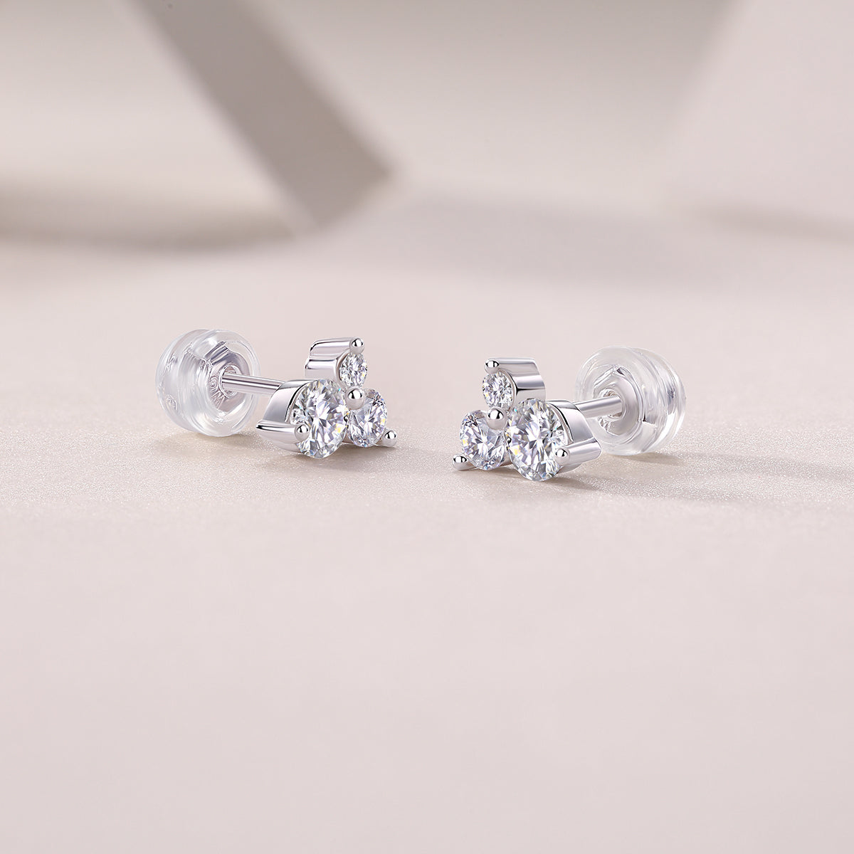 Wave - Earrings Set With Top-quality Moissanite S925, Silver And Platinum-plated Stud Earrings, A Fashionable And Trendy Accessory That Can Be Tested With A Diamond Pen