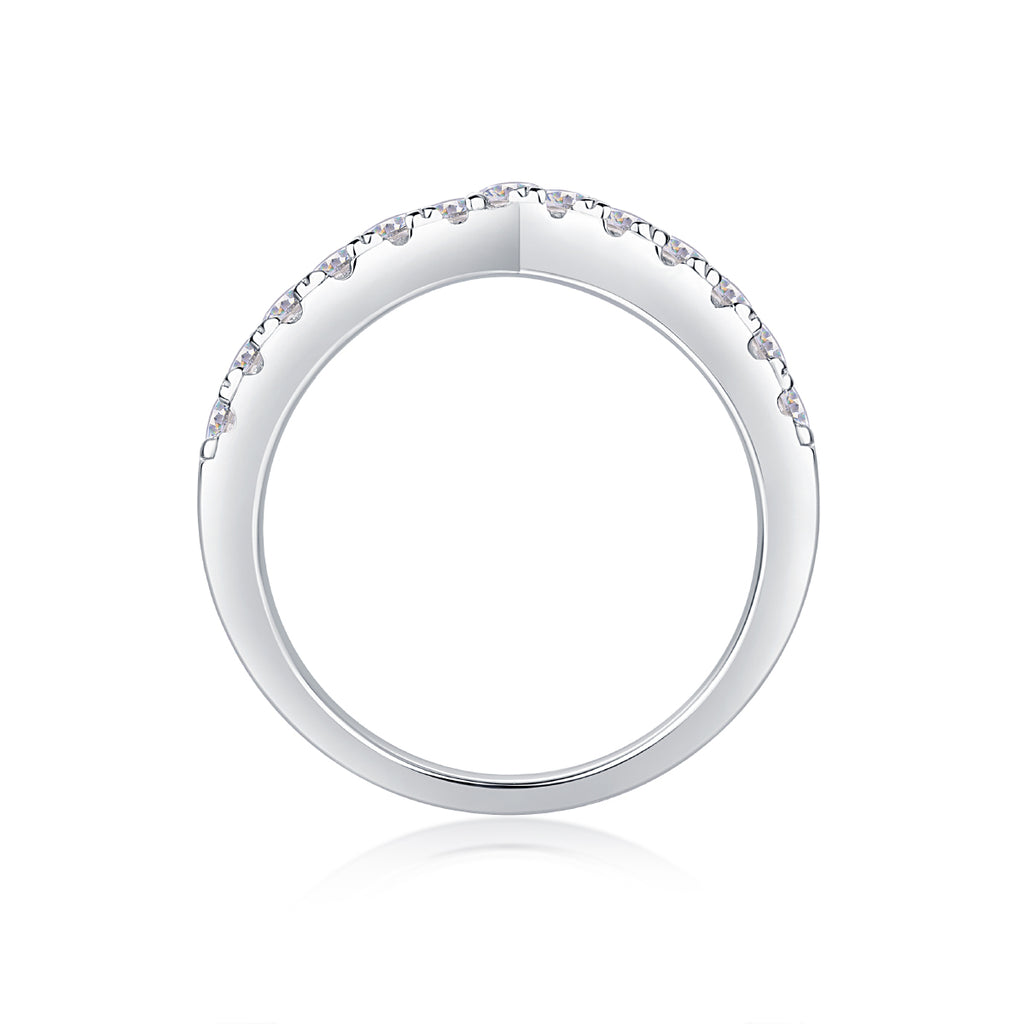 Rush - A Wedding Ring Set With Top-quality Moissanite S925 Silver And Platinum-plated Diamond Can Be Inspected With A Diamond Pen