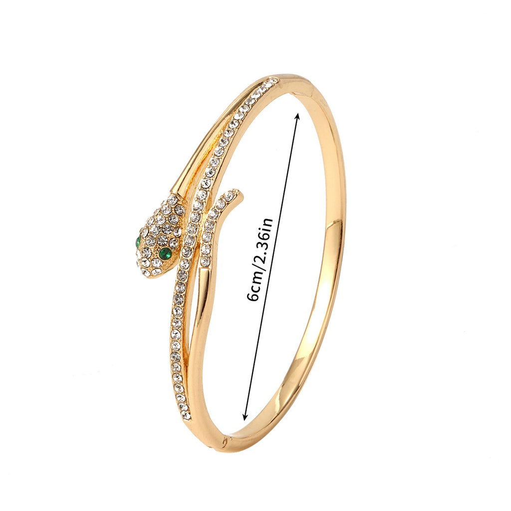 Stylish Personalized Diamond-encrusted Snake Bracelet For Women