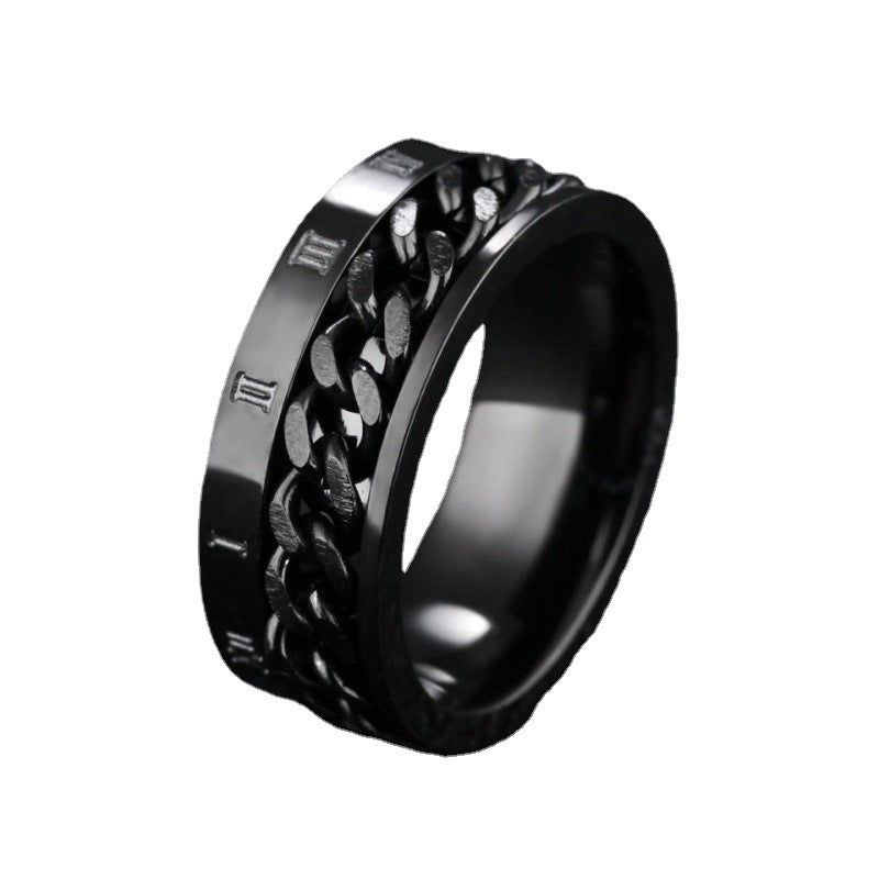 Fashionable Roman Numeral Chain Ring With Convertible Design