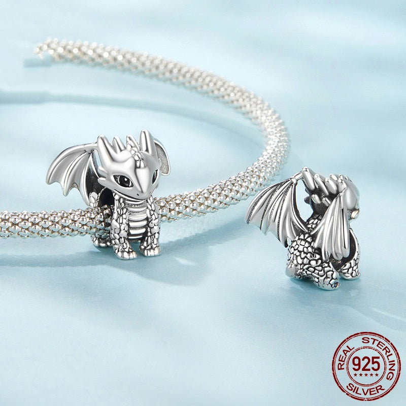 S925 Sterling Silver Exquisite Three-dimensional Flying Dragon Beads