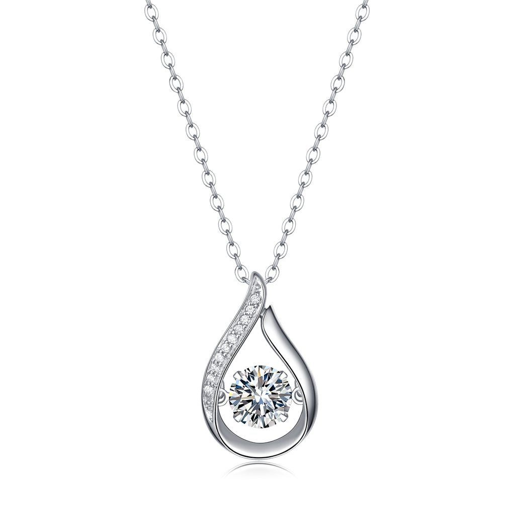 Dynamic And Alluring - A Fashionable And Trendy Necklace Pendant Set With Top-quality Moissanite S925 In Silver And Platinum-plated. It Can Be Tested With A Diamond Pen