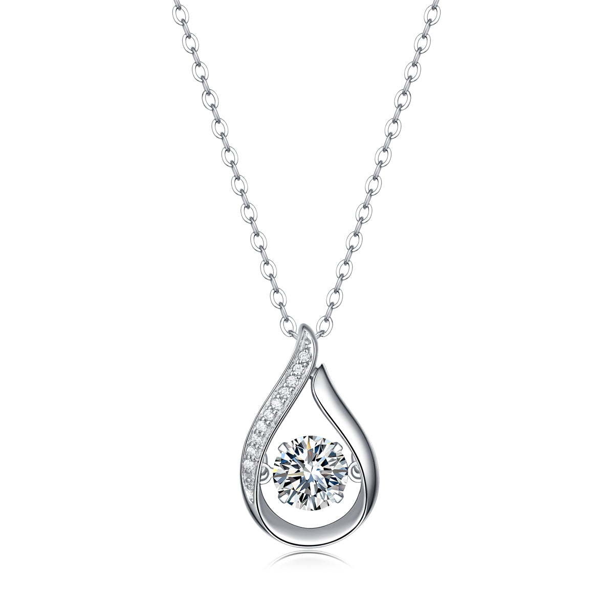 Dynamic And Alluring - A Fashionable And Trendy Necklace Pendant Set With Top-quality Moissanite S925 In Silver And Platinum-plated. It Can Be Tested With A Diamond Pen