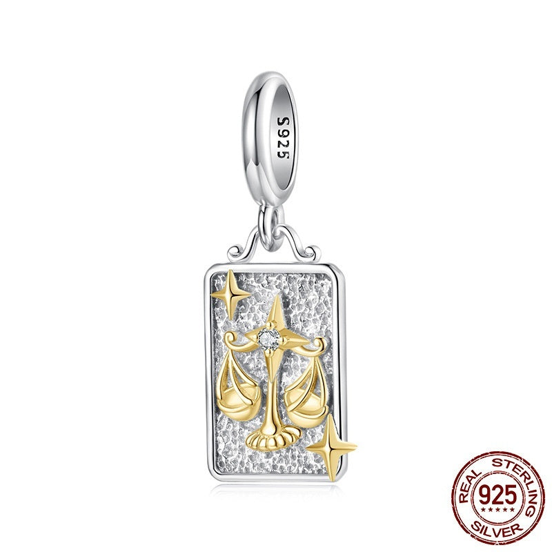 S925 Sterling Silver Twelve Constellation Pendant Ornaments Accessories