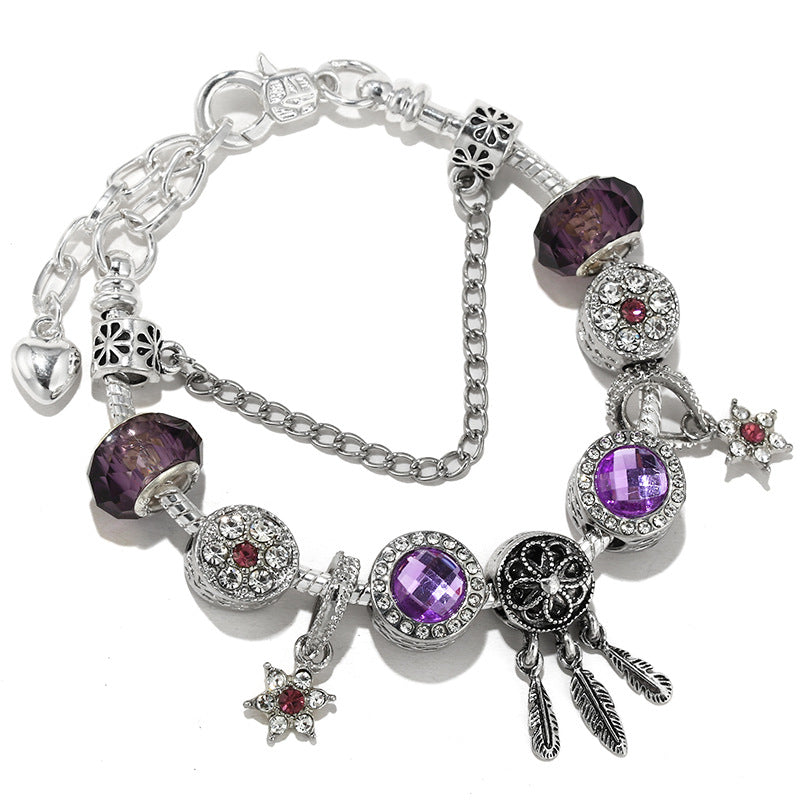 Classic Star And Moon Pendant Bracelet
