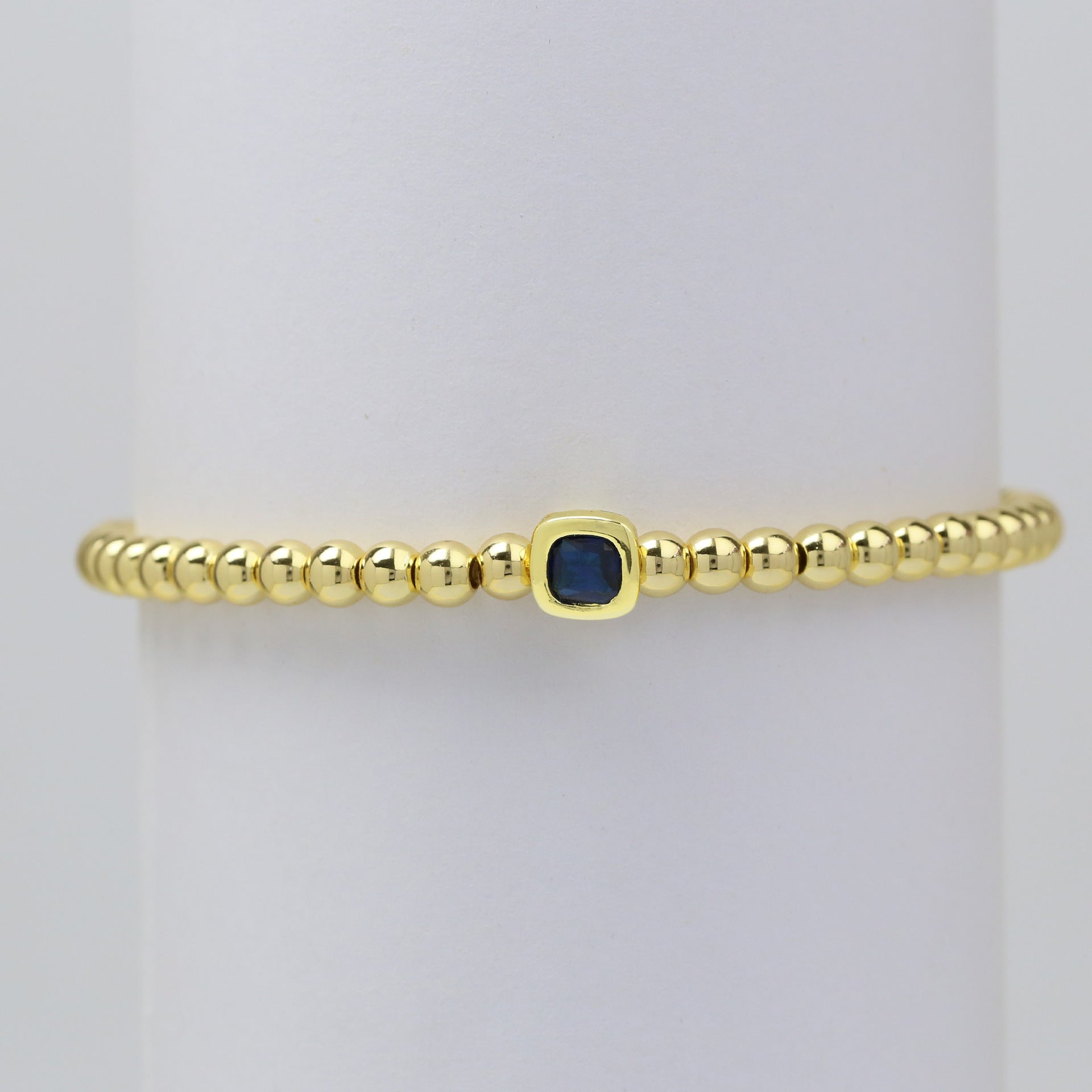 December Square Birthstone Bracelet In Brass