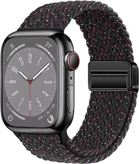 Metal Magnetic Buckle Nylon Braided Stretch Strap