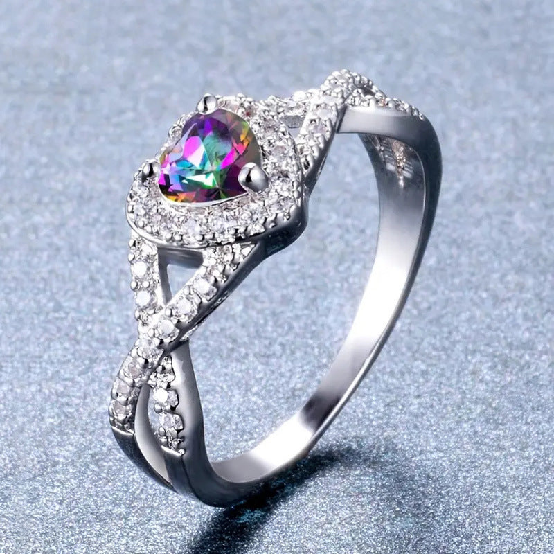 Womens Creative Heart-Shaped Ring