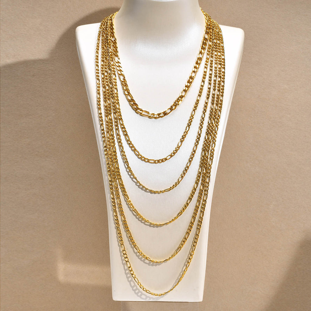Stainless Steel 13-link Chain Gold Womens Necklace