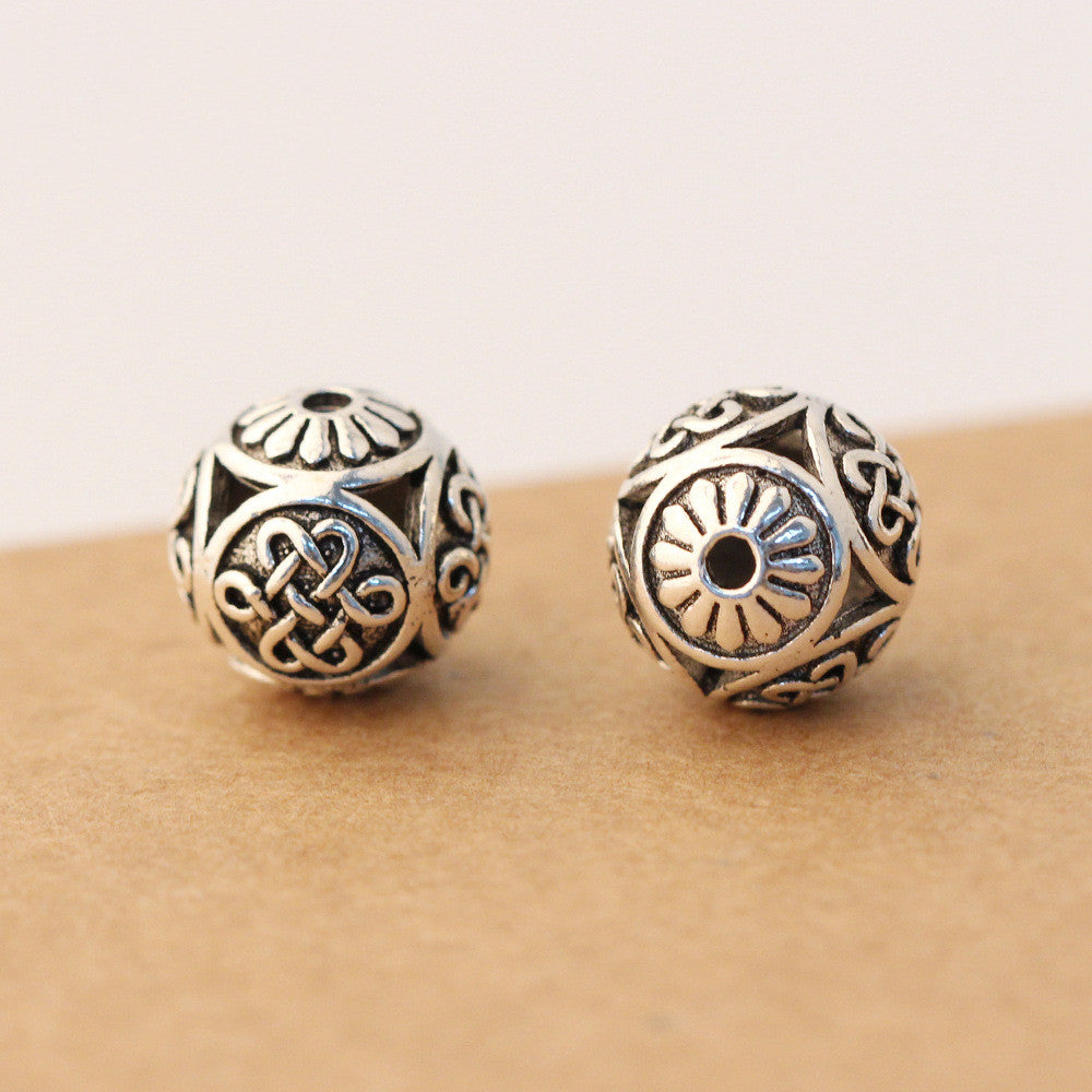 Sterling Silver Tibetan Bead Hollow Jewelry