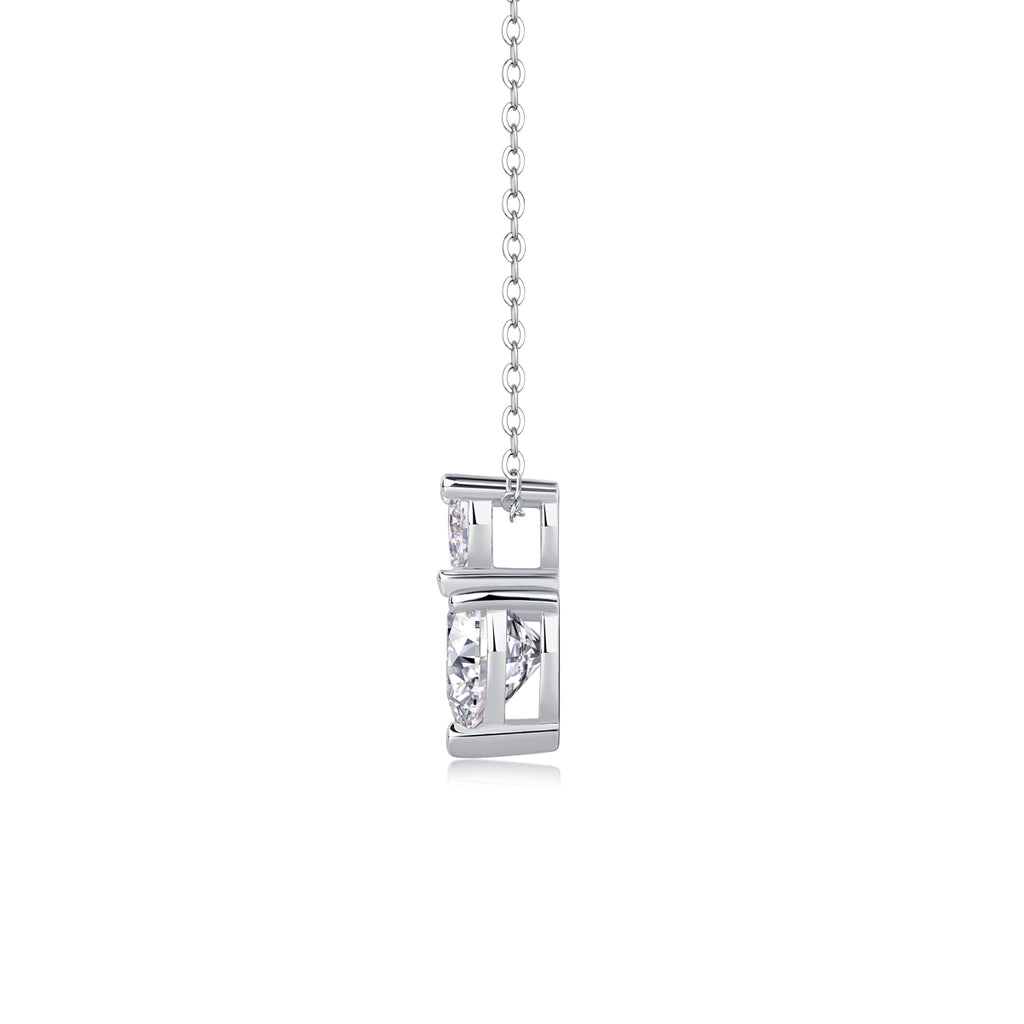 The Beloved Of The Heart - A Fashionable And Light Luxury Jewelry Pendant Necklace Set With Top-quality Moissanite, S925 Silver Plated Platinum