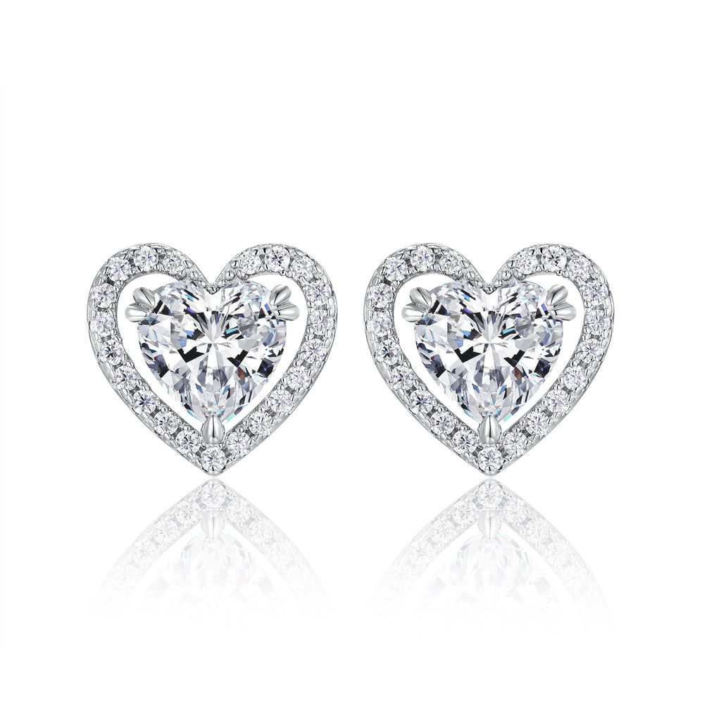 Top-quality Moissanite Luxury And Fashionable Light Luxury Jewelry Silver Stud Earrings S925 Silver Plated Platinum
