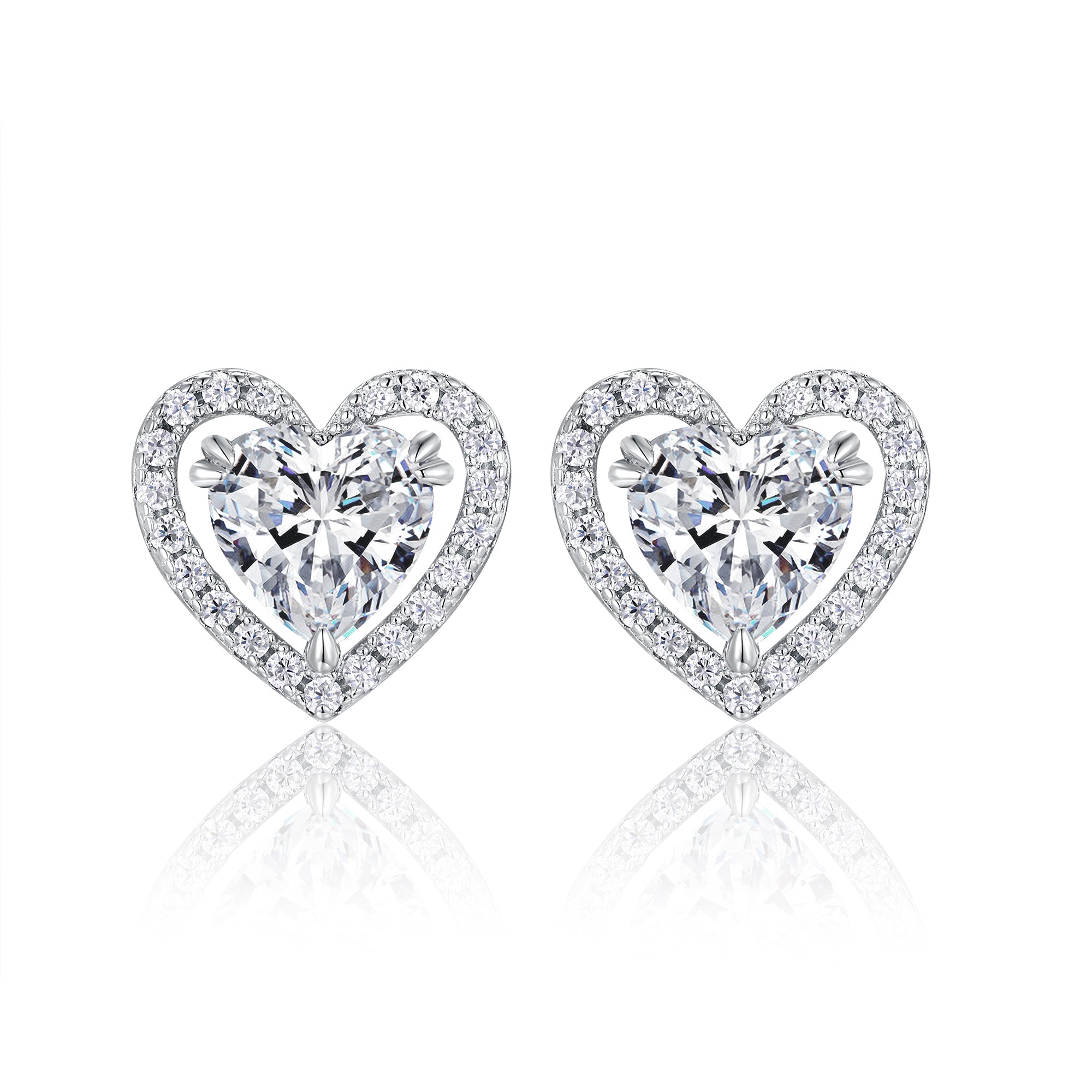 Top-quality Moissanite Luxury And Fashionable Light Luxury Jewelry Silver Stud Earrings S925 Silver Plated Platinum