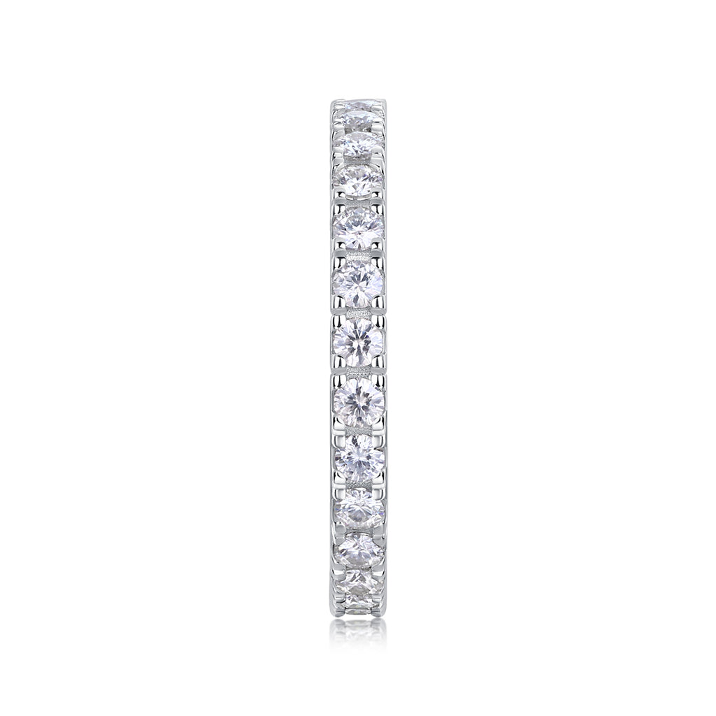 Shining Starlight - A Wedding Ring Set With Top-quality Moissanite S925 Silver And Platinum-plated Diamond. The Ring Can Be Inspected With A Diamond Pen