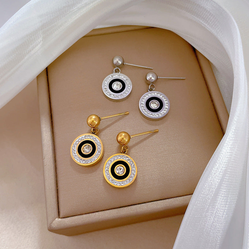 Round Roman-style Minimalist Fashion Unisex Earrings