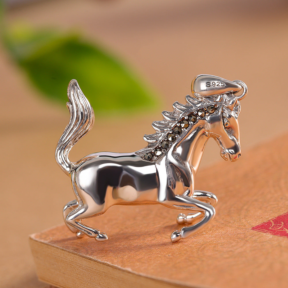 This Year's Zodiac Horse Pendant With An Aged Finish