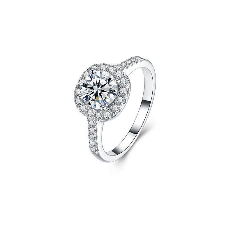925 Sterling Silver 1-Carat Moissanite Cube Sugar Ring