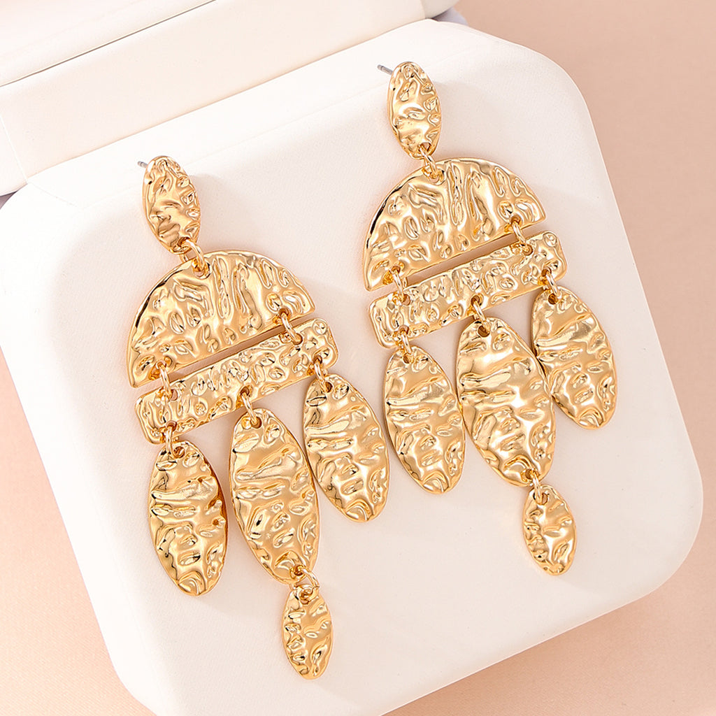 Golden Irregular Rhythm Pattern Hip-Hop Earrings For Women