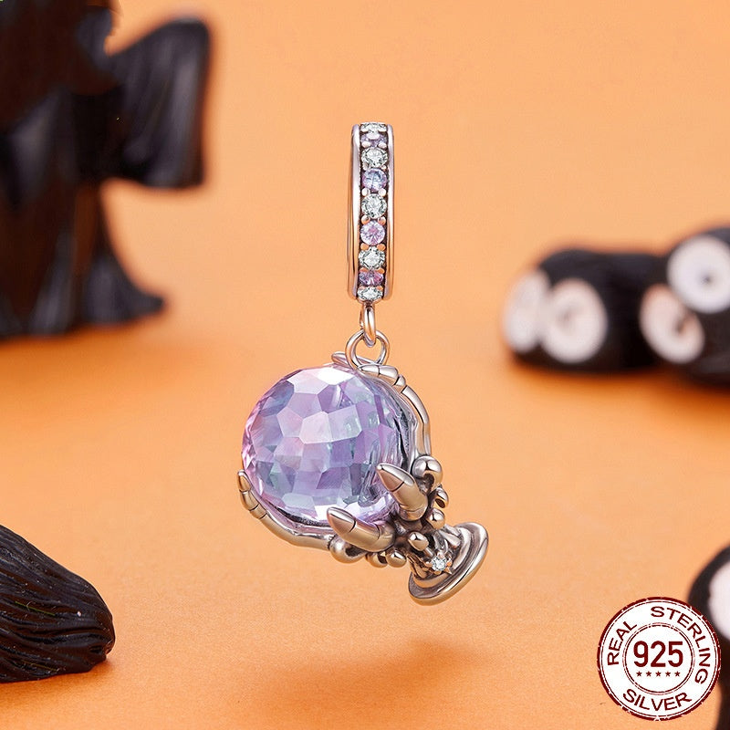 Halloween Magic Crystal Pendant Parts Sterling Silver Beads