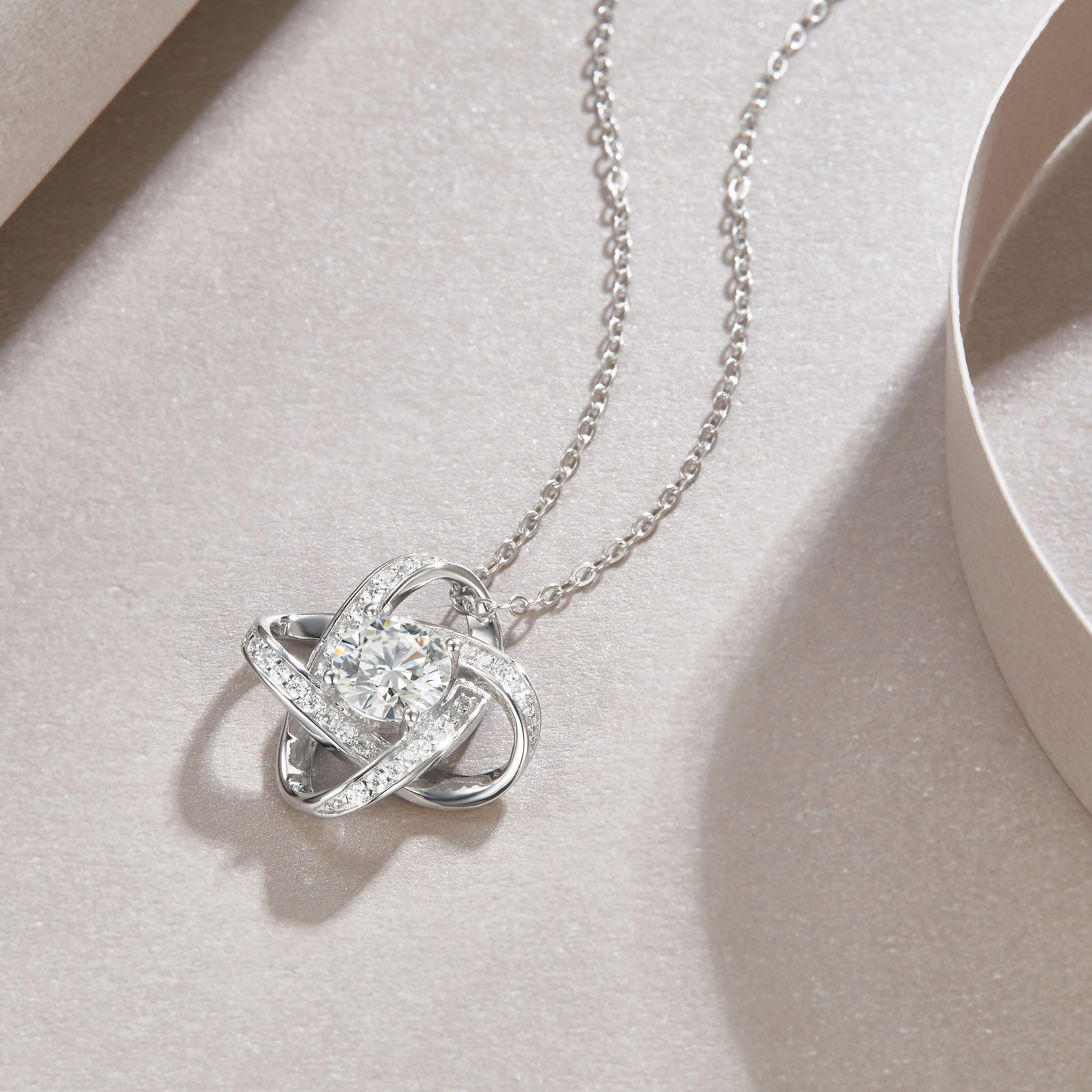 Cycle - Set With Top-quality Moissanite, Fashionable And Light Luxury Jewelry, Silver Pendant Necklace S925, Silver-plated Platinum