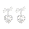 Light-luxury Pearl-embellished Bow Earrings