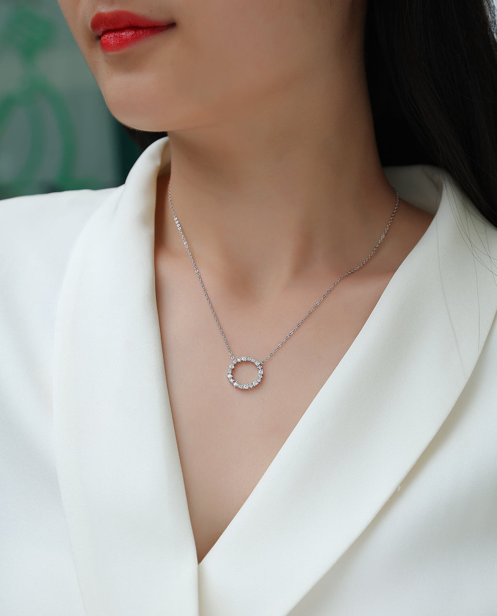 Bibo Necklace - A Fashionable And Light Luxury Jewelry Pendant Necklace Set With Top-quality Moissanite, S925 Silver Plated With Platinum