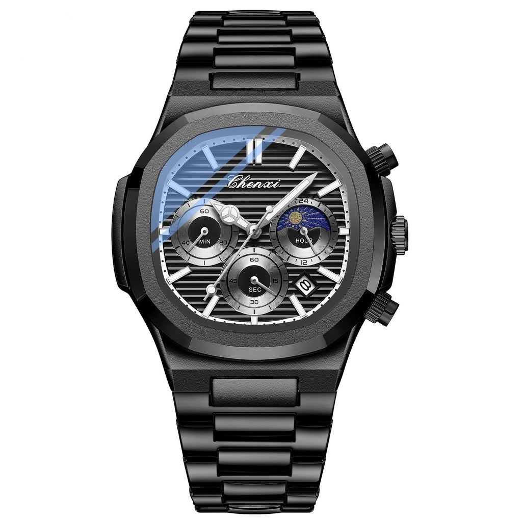 Multifunction Men's Calendar Luminous Chronograph Quartz Watch