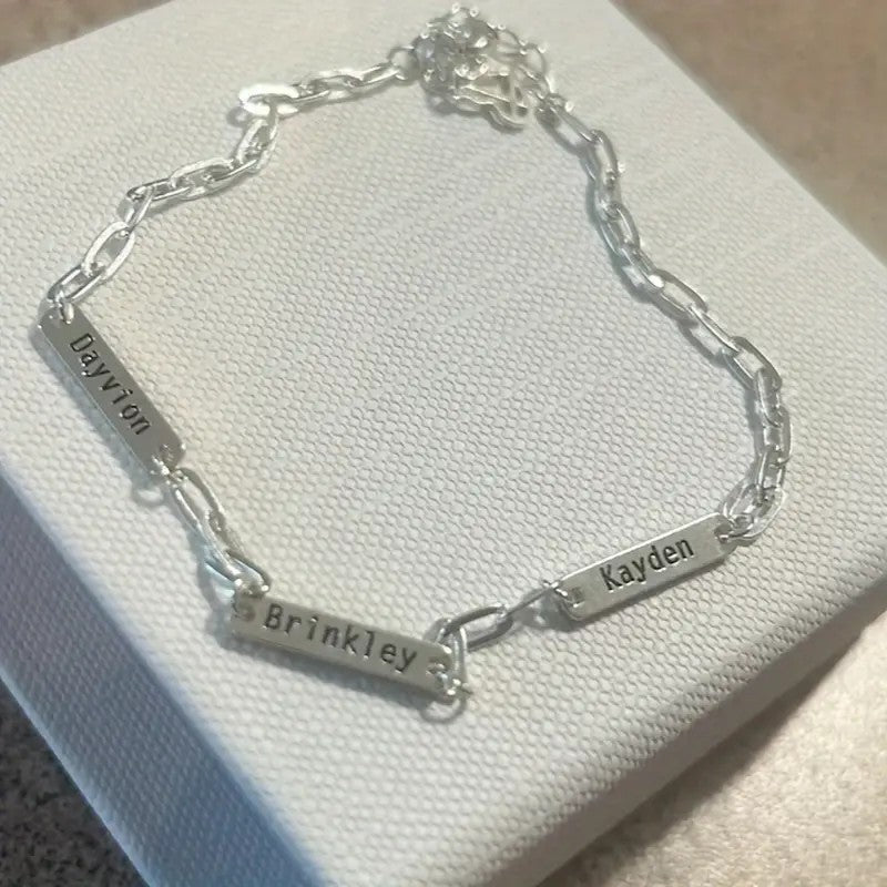 Personalized Letter Name Bracelet Stainless Steel Bangle With Customizable Names