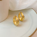 Golden Earrings Bold Light-luxury And Uniquely Stylish French-style Vintage Stud Earrings