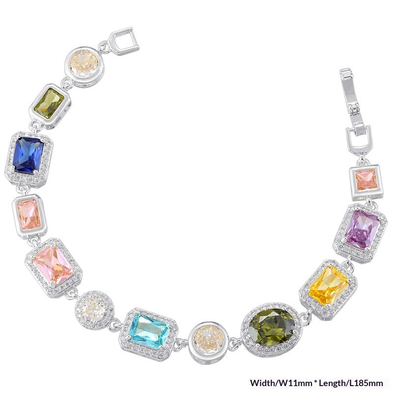 Elegant, Luxe-style Diamond-encrusted Square Choker Necklace And Bracelet