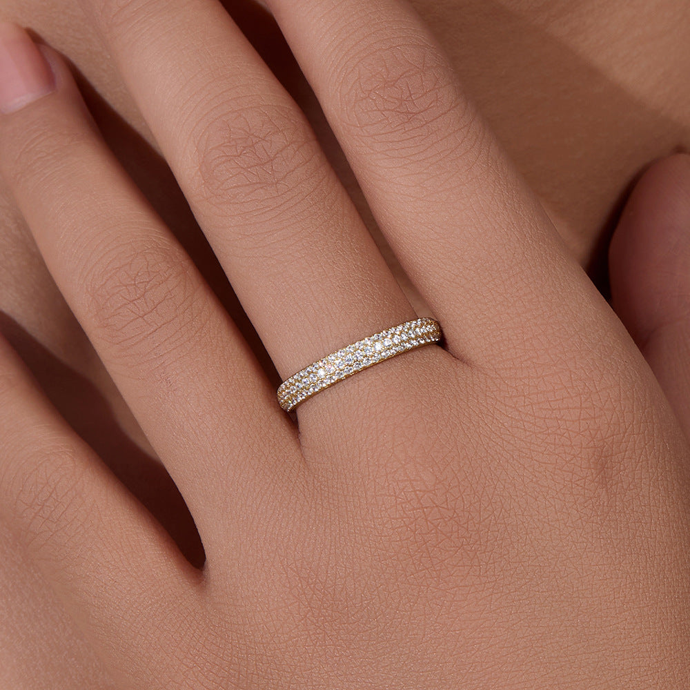 A Fully Diamond-encrusted Zircon Index Finger Ring