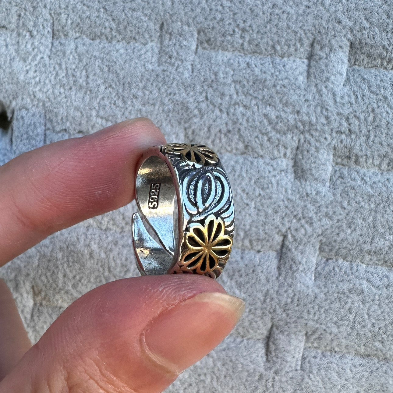 Vintage Vintage Men's Niche Adjustable Ring With An Open Mouth