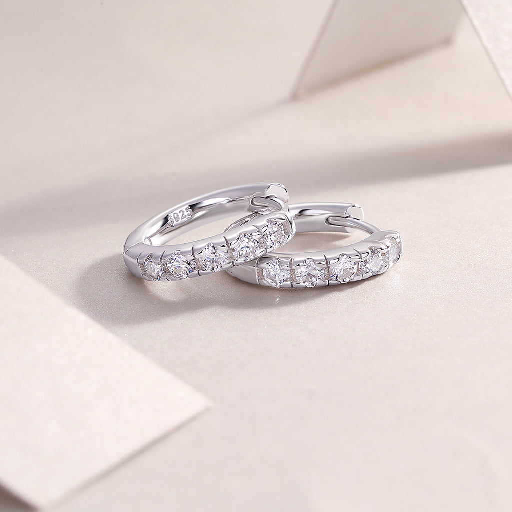 Summer Iced Tea - Earrings Set With Top-quality Moissanite S925 Silver And Platinum-plated Stud Earrings, A Fashionable And Trendy Accessory, Can Be Tested With A Diamond Pen