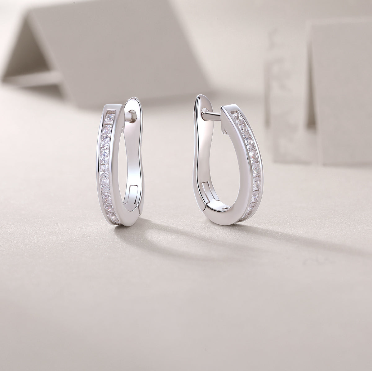 Touch The Tenderness - Earrings Set With Top-quality Moissanite S925 Silver And Platinum-plated Stud Earrings, A Fashionable And Trendy Accessory, Can Be Tested With A Diamond Pen